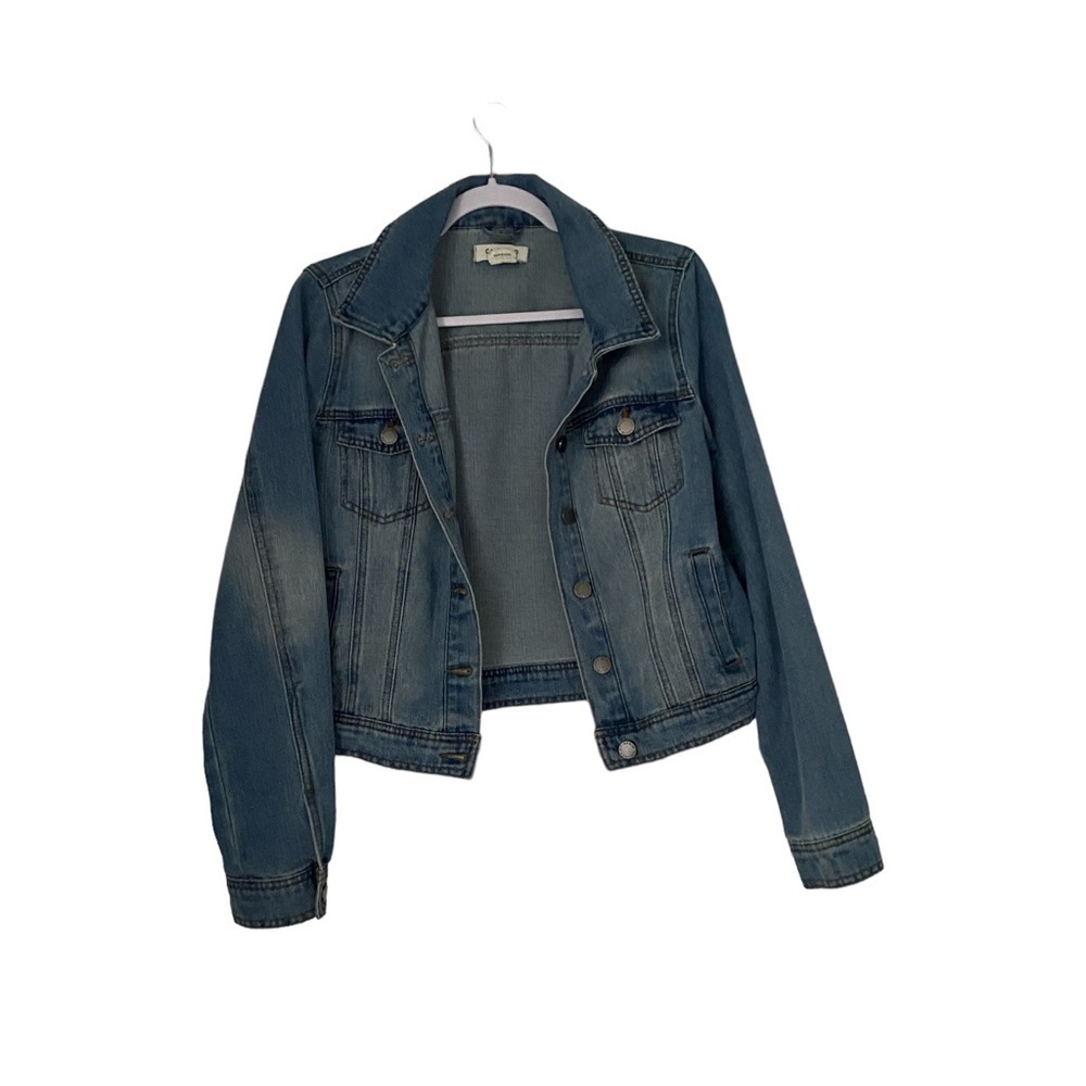 Ci Sono Denim Jacket Womens size Large  Blue Jean Button up cowgirl Light Wash